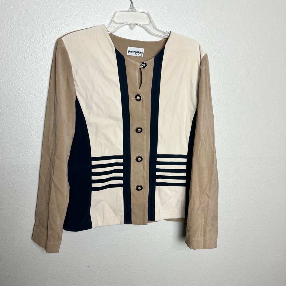 Perceptions By Irene B Button Down Blouse Or Ligh… - image 1